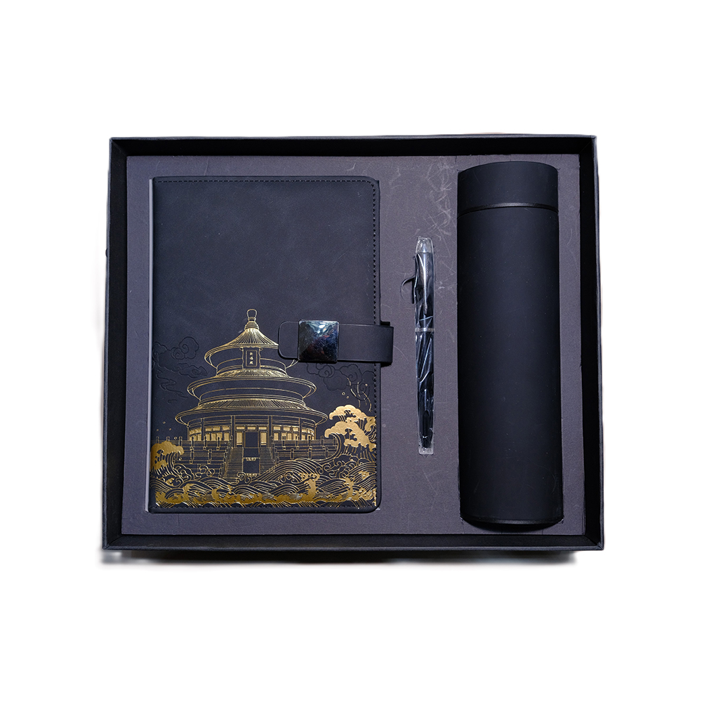 Hss Pu Notebook Gift Set National Trend Notebook Gift Set, Including Pen, Water Cup And Gift Bag