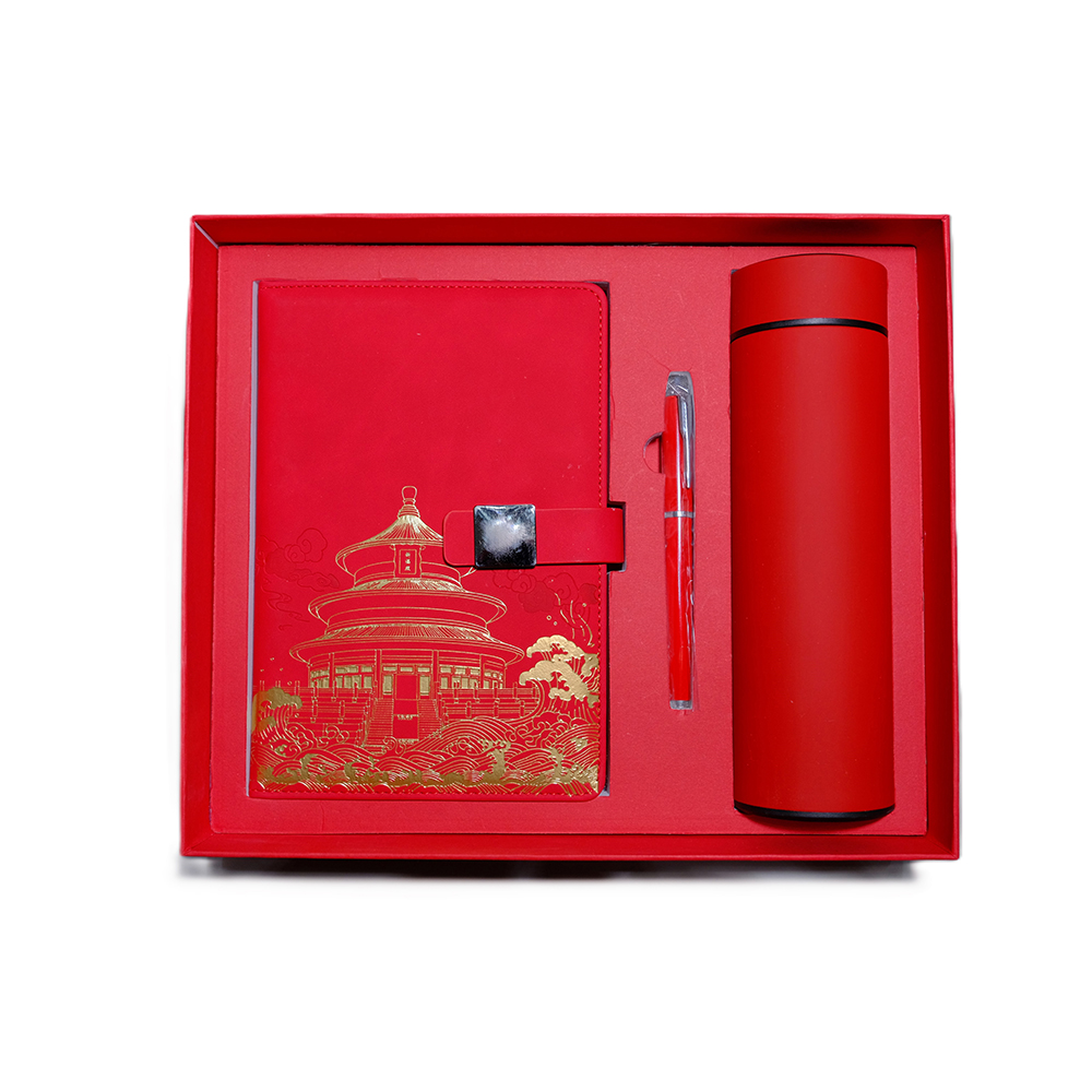 Hss Pu Notebook Gift Set National Trend Notebook Gift Set, Including Pen, Water Cup And Gift Bag